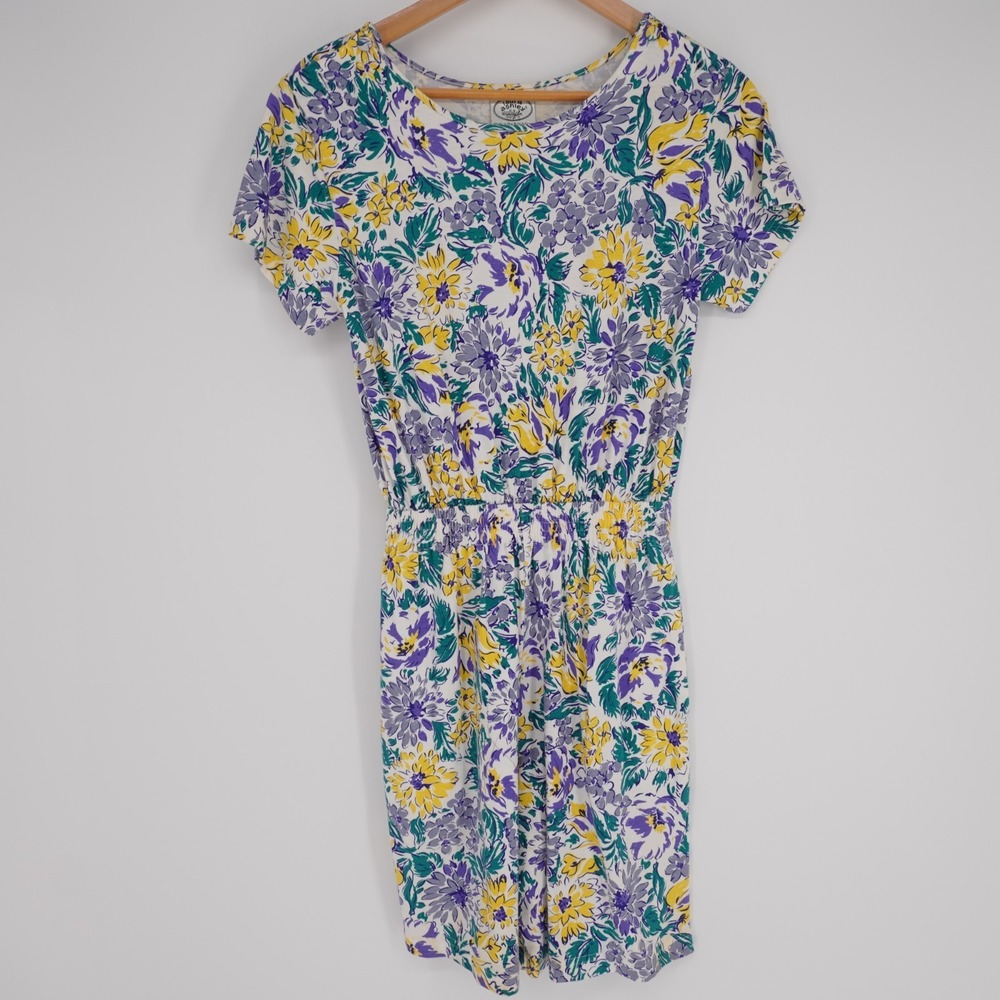 Vintage Laura Ashley Floral Romper Jumpsuit Womens S Cotton Colorful 90s Cottage - Picture 2 of 16